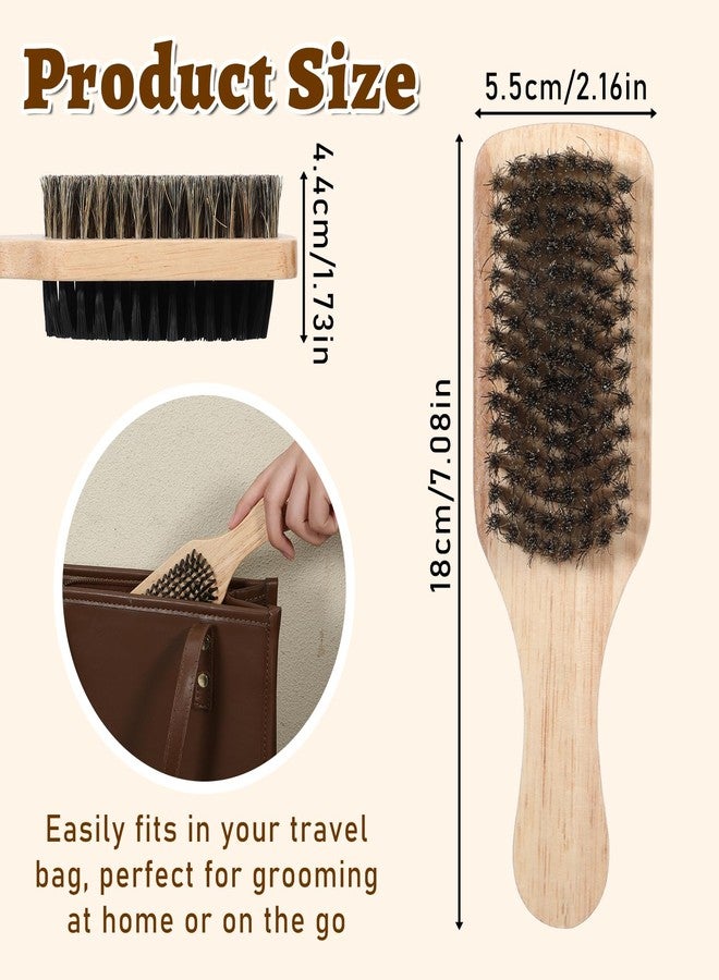 Exircy Double Sided Brush for Men, Double Sided Beard Brush with Rubber Wood Handle Lmitation Bristle Firm and Soft Sides Men Hair Brushes Hair Beand Grooming Tool for Thick Coarse - Image 2